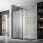 Hudson Reed Black Wetroom Screens 1100mm Wetroom Screen With Black Support Bar - Matt Black