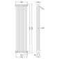 Nuie Colosseum Triple Column Traditional Radiator - High Gloss White - HX309