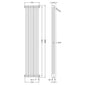 Nuie Colosseum Triple Column Traditional Radiator - High Gloss White - HX312