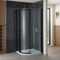 Frameless Single Door 8mm Offset Quadrant Enclosures 1200 x 900 - Black