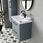 Hudson Reed Juno 600mm Wall Hung 2-Drawer Vanity & Basin 3 - Coastal Grey