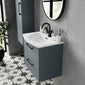 Hudson Reed Juno 600mm Wall Hung 2-Drawer Vanity & Basin 4 - Coastal Grey