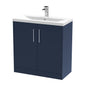 Hudson Reed Juno 800mm Floor Standing 2-Door Vanity & Basin 1 - Midnight Blue