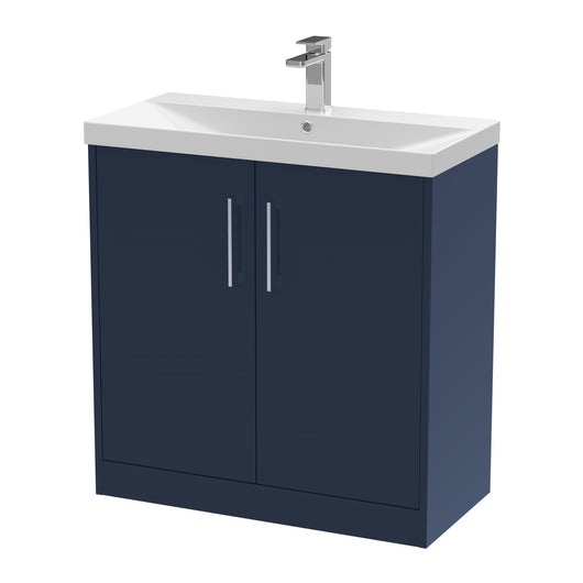  Hudson Reed Juno 800mm Floor Standing 2-Door Vanity & Basin 3 - Midnight Blue