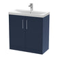 Hudson Reed Juno 800mm Floor Standing 2-Door Vanity & Basin 3 - Midnight Blue