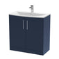 Hudson Reed Juno 800mm Floor Standing 2-Door Vanity & Basin 4 - Midnight Blue