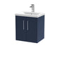 Hudson Reed Juno 500mm Wall Hung 2-Door Vanity & Basin 1 - Midnight Blue