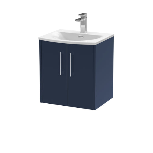  Hudson Reed Juno 500mm Wall Hung 2-Door Vanity & Basin 4 - Midnight Blue