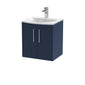 Hudson Reed Juno 500mm Wall Hung 2-Door Vanity & Basin 4 - Midnight Blue