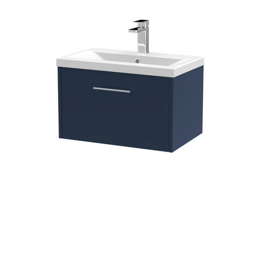  Hudson Reed Juno 600mm Wall Hung Single Drawer Vanity & Basin 1 - Midnight Blue