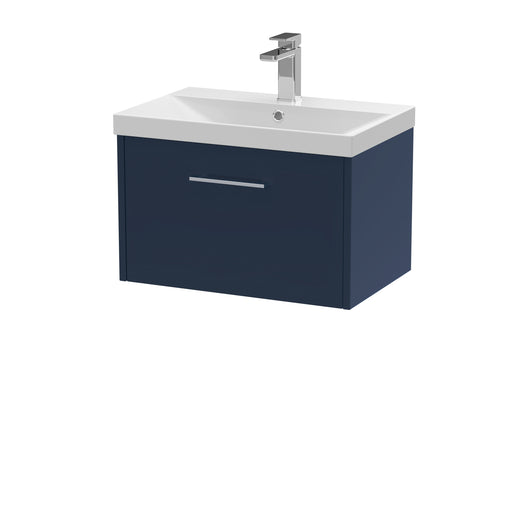  Hudson Reed Juno 600mm Wall Hung Single Drawer Vanity & Basin 3 - Midnight Blue