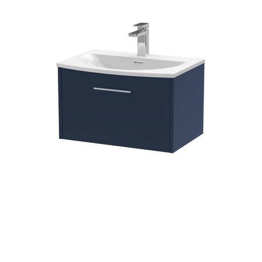  Hudson Reed Juno 600mm Wall Hung Single Drawer Vanity & Basin 4 - Midnight Blue