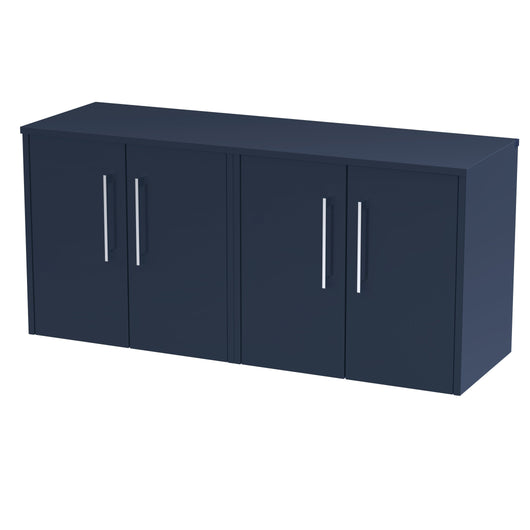  Hudson Reed Juno 1200mm Wall Hung 4-Door Vanity & Worktop - Midnight Blue