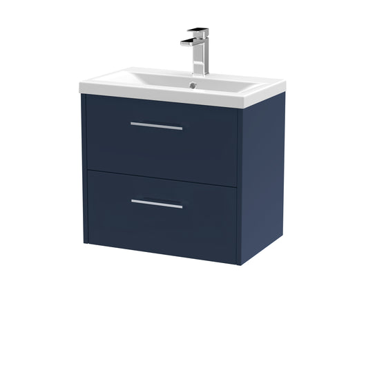  Hudson Reed Juno 600mm Wall Hung 2-Drawer Vanity & Basin 1 - Midnight Blue