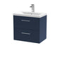 Hudson Reed Juno 600mm Wall Hung 2-Drawer Vanity & Basin 1 - Midnight Blue