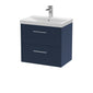 Hudson Reed Juno 600mm Wall Hung 2-Drawer Vanity & Basin 3 - Midnight Blue