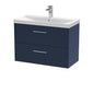 Hudson Reed Juno 800mm Wall Hung 2-Drawer Vanity & Basin 3 - Midnight Blue