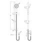 Nuie Water-Saving Slide Rail Shower Kit Single Function - Chrome