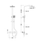 REGAR SQUARE Exposed Rigid Riser Thermostatic Shower Set - Black