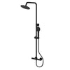  REGAR ROUND Exposed Rigid Riser Thermostatic Shower Set - Black - welovecouk
