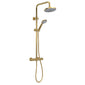 Brava 1800 L-Shaped Brushed Brass Complete Shower Bathroom Suite