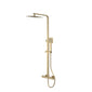 REGAR SQUARE Exposed Rigid Riser Thermostatic Shower Set - Brushed Brass