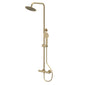 REGAR ROUND Exposed Rigid Riser Thermostatic Shower Set - Brushed Brass