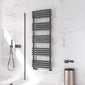 Reina Kale Designer Heated Towel Rail - 816 x 500mm - Anthracite - welovecouk