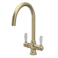 Cruciform Sink Mixer Lever - Brushed Brass - welovecouk