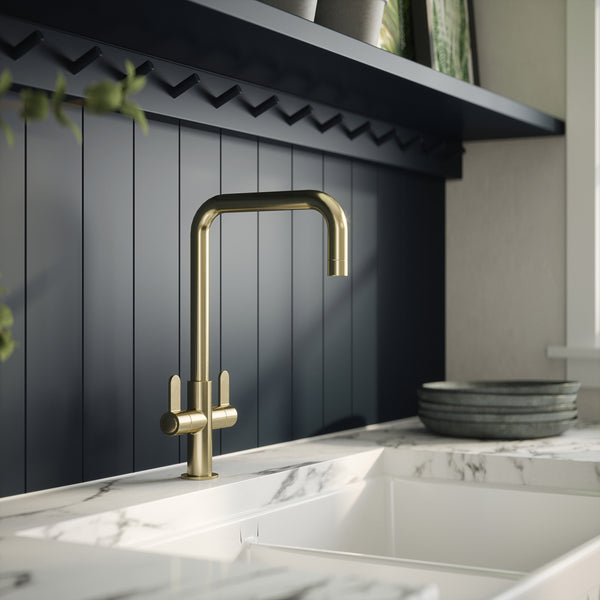 Samir Mono Dual Lever Brushed Brass - Brushed Brass | welovecouk