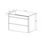 LECICO Layla 80cm Wall Hung 2-Drawer Unit - Matt Green