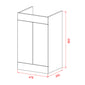 LECICO Zara 50cm 2-Door Floorstanding Unit - Gloss White