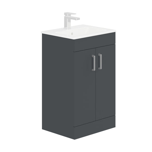  LECICO Zara 50cm 2-Door Floorstanding Unit - Matt Anthracite