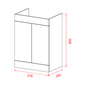 LECICO Zara 60cm 2-Door Floorstanding Unit - Gloss White