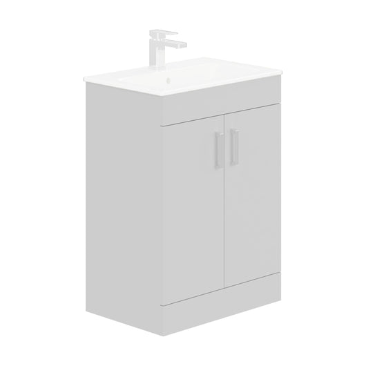  LECICO Zara 60cm 2-Door Floorstanding Unit - Matt Light Grey