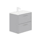 LECICO Zara 60cm 2-Drawer Wall Hung Vanity Unit - Matt Light Grey