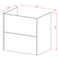 LECICO Zara 60cm 2-Drawer Wall Hung Vanity Unit - Oak