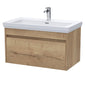 BC Designs Loftwood Wall Hung Vanity Unit & Basin 800mm - Autumn Oak