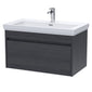 BC Designs Loftwood Wall Hung Vanity Unit & Basin 800mm - Graphite Grey