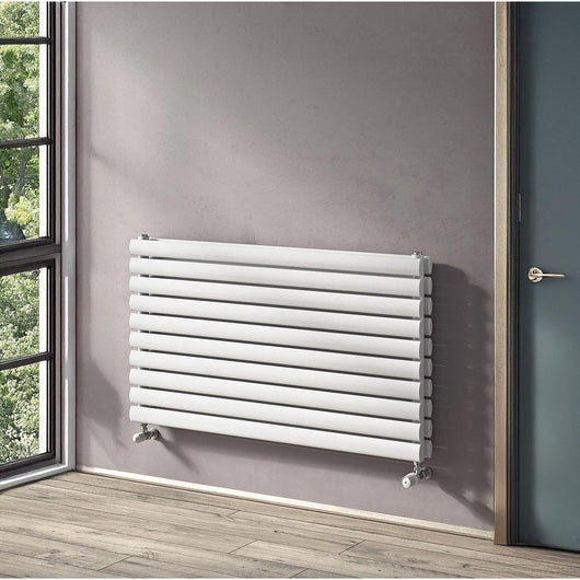  Reina Nevah Double Horizontal Steel Radiator 590 x 1000 - White