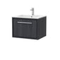 Hudson Reed Lille 600mm Wall Hung 1 Drawer Vanity Unit & Basin - Graphite Grey Woodgrain