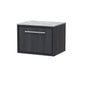 Hudson Reed Lille 600mm Wall Hung 1 Drawer Vanity Unit - Graphite Grey Woodgrain