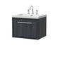 Hudson Reed Lille 600mm Wall Hung 1 Drawer Vanity Unit & Basin - Graphite Grey Woodgrain