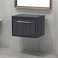 Hudson Reed Lille 600mm Wall Hung 1 Drawer Vanity Unit - Graphite Grey Woodgrain