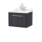 Hudson Reed Lille 600mm Wall Hung 1 Drawer Vanity Unit & Basin - Graphite Grey Woodgrain