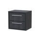 Hudson Reed Lille 600mm Wall Hung 2 Drawer Vanity Unit - Graphite Grey Woodgrain