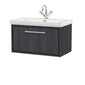 Hudson Reed Lille 800mm Wall Hung 1 Drawer Vanity Unit & Basin - Graphite Grey Woodgrain