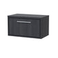 Hudson Reed Lille 800mm Wall Hung 1 Drawer Vanity Unit - Graphite Grey Woodgrain