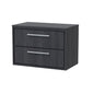 Hudson Reed Lille 800mm Wall Hung 2 Drawer Vanity Unit - Graphite Grey Woodgrain