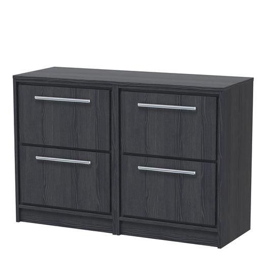  Hudson Reed Lille 1200mm Floor Standing 4-Drawer Vanity Unit - Graphite Grey Woodgrain